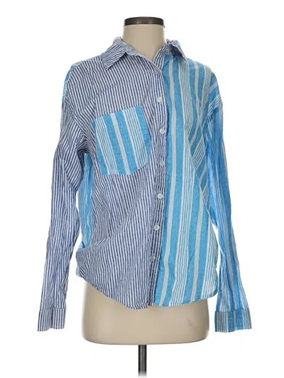 Pre-owned Wild Fable Long Sleeve Button Down Shirt In Blue
