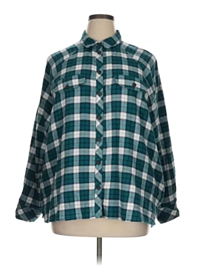 Pre-owned Wild Fable Long Sleeve Button Down Shirt In Blue