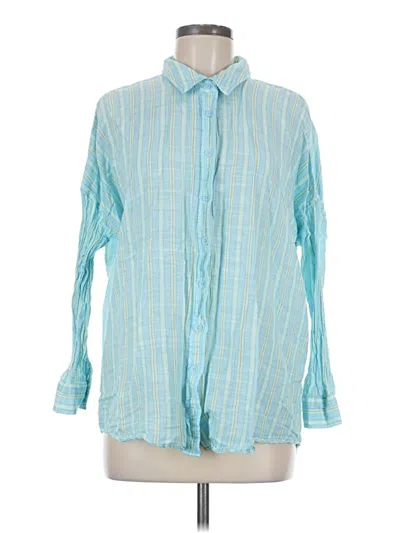 Pre-owned Wild Fable Long Sleeve Button Down Shirt In Blue