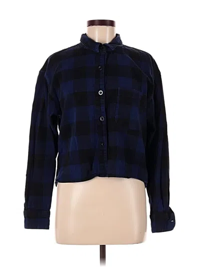 Pre-owned Wild Fable Long Sleeve Button Down Shirt In Blue