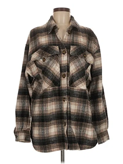 Pre-owned Wild Fable Long Sleeve Button Down Shirt In Brown