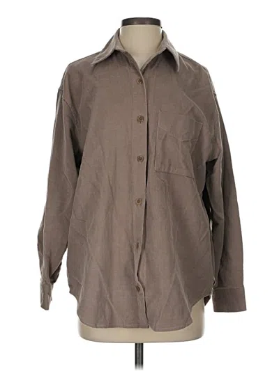 Pre-owned Wild Fable Long Sleeve Button Down Shirt In Brown