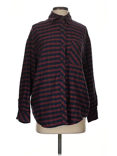 Pre-owned Wild Fable Long Sleeve Button Down Shirt In Burgundy