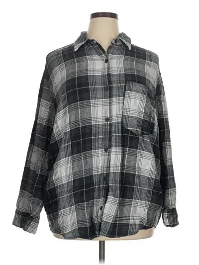Pre-owned Wild Fable Long Sleeve Button Down Shirt In Gray