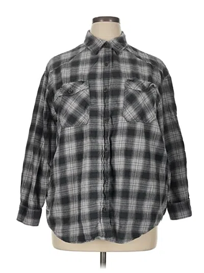 Pre-owned Wild Fable Long Sleeve Button Down Shirt In Gray