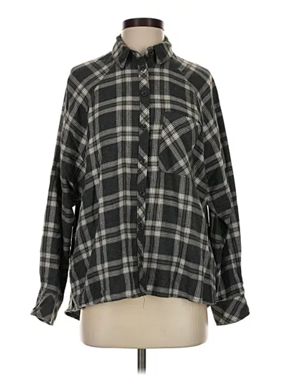 Pre-owned Wild Fable Long Sleeve Button Down Shirt In Gray