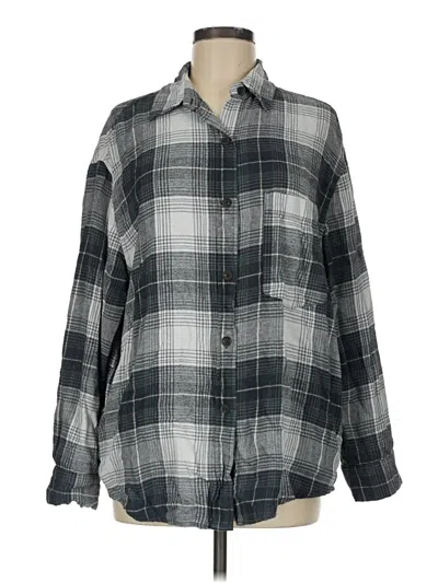 Pre-owned Wild Fable Long Sleeve Button Down Shirt In Gray