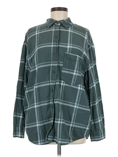 Pre-owned Wild Fable Long Sleeve Button Down Shirt In Green