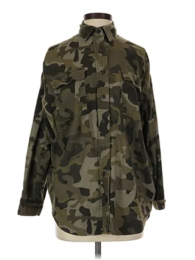 Pre-owned Wild Fable Long Sleeve Button Down Shirt In Green