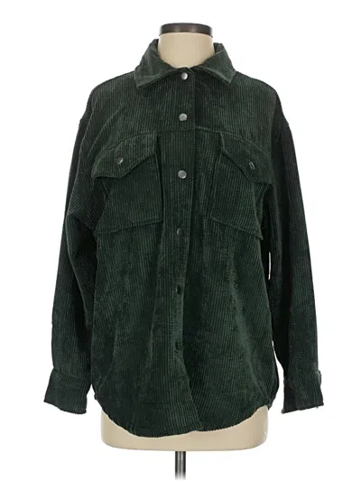 Pre-owned Wild Fable Long Sleeve Button Down Shirt In Green
