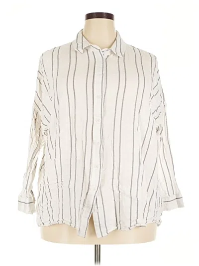 Pre-owned Wild Fable Long Sleeve Button Down Shirt In Ivory