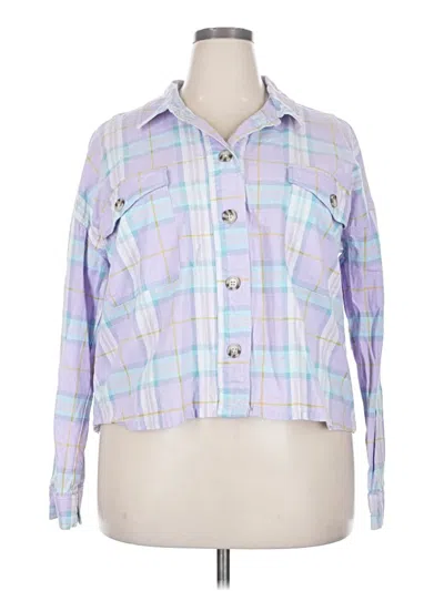 Pre-owned Wild Fable Long Sleeve Button Down Shirt In Purple