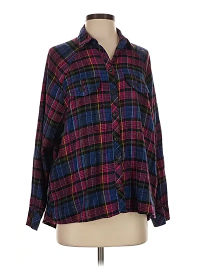 Pre-owned Wild Fable Long Sleeve Button Down Shirt In Purple