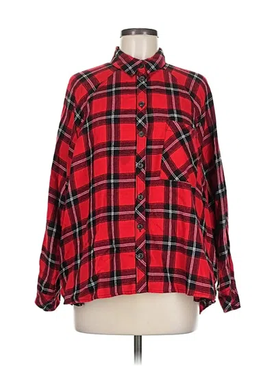 Pre-owned Wild Fable Long Sleeve Button Down Shirt In Red
