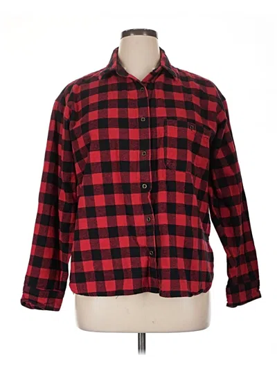 Pre-owned Wild Fable Long Sleeve Button Down Shirt In Red