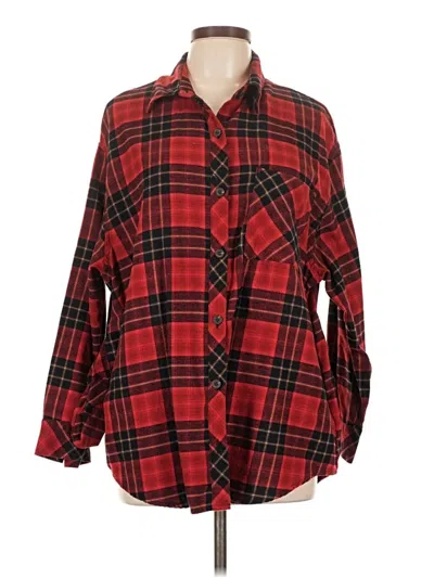 Pre-owned Wild Fable Long Sleeve Button Down Shirt In Red