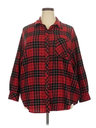 Pre-owned Wild Fable Long Sleeve Button Down Shirt In Red