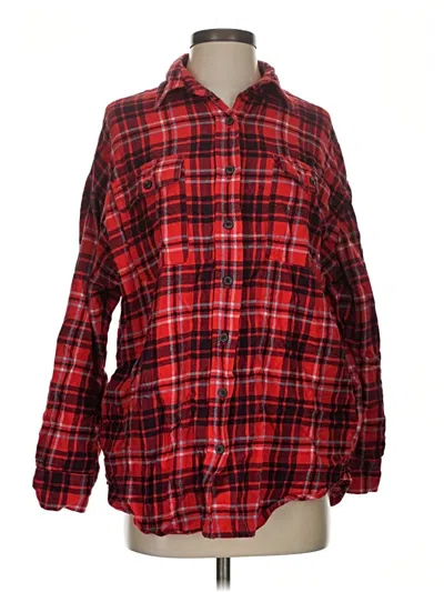 Pre-owned Wild Fable Long Sleeve Button Down Shirt In Red