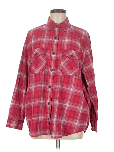 Pre-owned Wild Fable Long Sleeve Button Down Shirt In Red