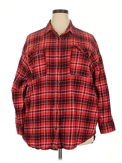 Pre-owned Wild Fable Long Sleeve Button Down Shirt In Red