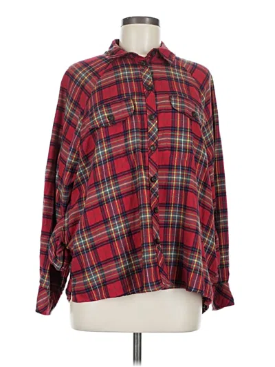 Pre-owned Wild Fable Long Sleeve Button Down Shirt In Red