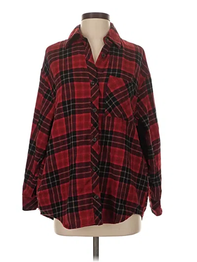 Pre-owned Wild Fable Long Sleeve Button Down Shirt In Red