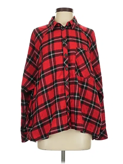 Pre-owned Wild Fable Long Sleeve Button Down Shirt In Red