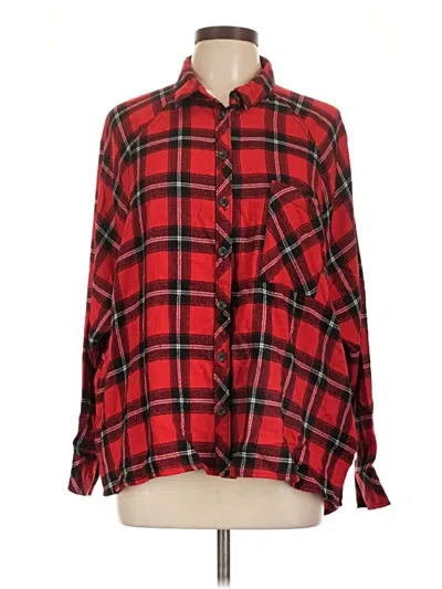 Pre-owned Wild Fable Long Sleeve Button Down Shirt In Red
