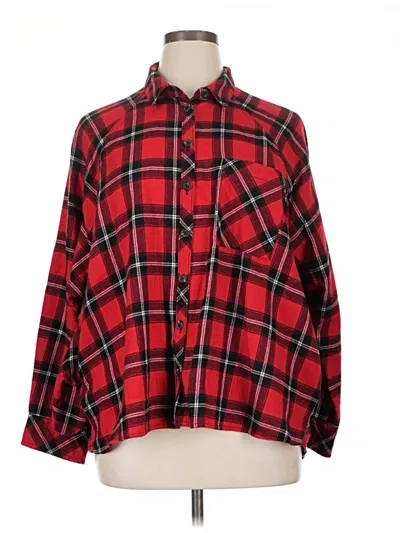 Pre-owned Wild Fable Long Sleeve Button Down Shirt In Red