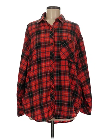 Pre-owned Wild Fable Long Sleeve Button Down Shirt In Red