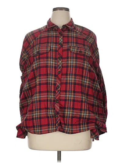 Pre-owned Wild Fable Long Sleeve Button Down Shirt In Red
