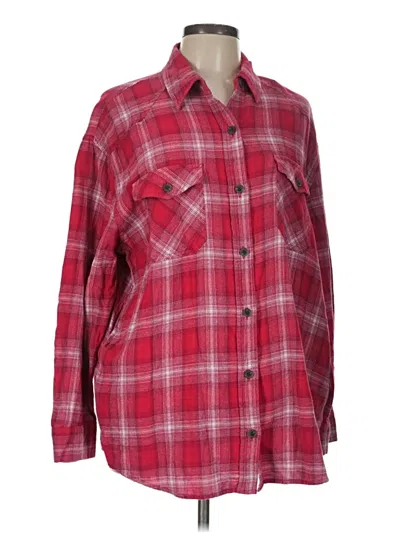 Pre-owned Wild Fable Long Sleeve Button Down Shirt In Red