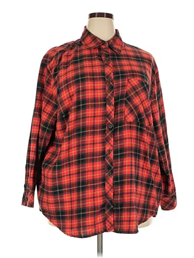 Pre-owned Wild Fable Long Sleeve Button Down Shirt In Red