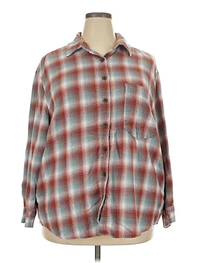 Pre-owned Wild Fable Long Sleeve Button Down Shirt In Red