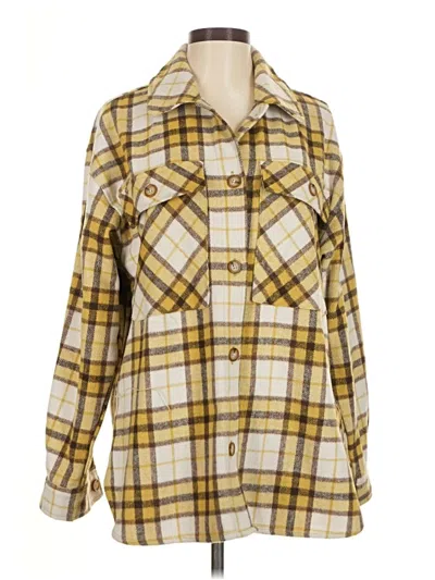 Pre-owned Wild Fable Long Sleeve Button Down Shirt In Yellow