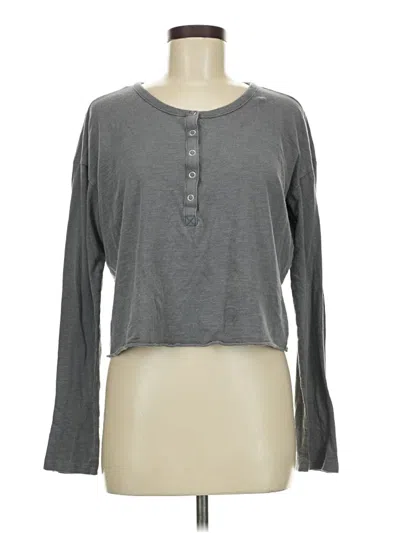 Pre-owned Wild Fable Long Sleeve Henley Shirt In Gray