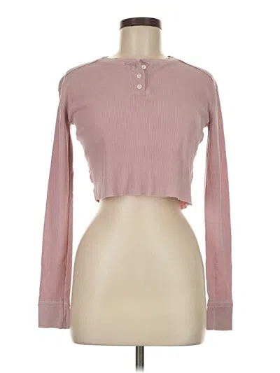 Pre-owned Wild Fable Long Sleeve Henley Shirt In Pink