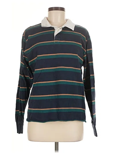 Pre-owned Wild Fable Long Sleeve Polo Shirt In Blue