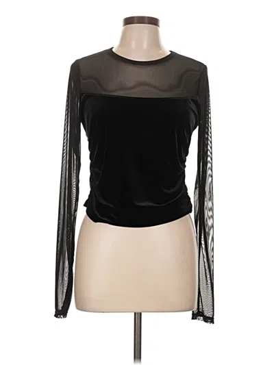 Pre-owned Wild Fable Long Sleeve Top Black Mock Neckline Tops