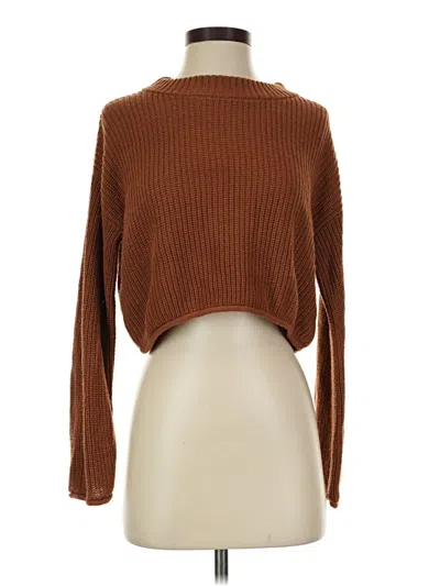 Pre-owned Wild Fable Long Sleeve Top Brown Turtleneck Tops