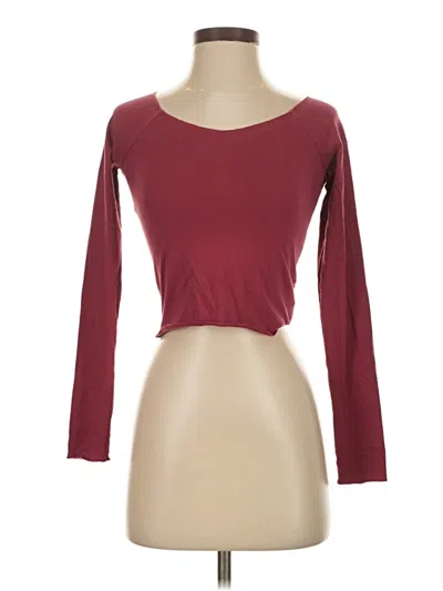 Pre-owned Wild Fable Long Sleeve Top Burgundy Boatneck Tops