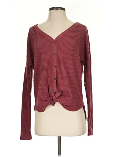 Pre-owned Wild Fable Long Sleeve Top Burgundy Sweetheart Neckline Tops