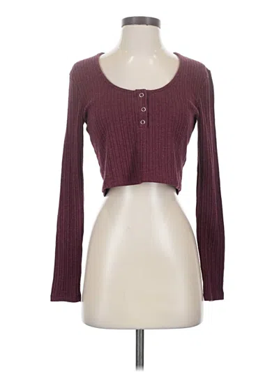 Pre-owned Wild Fable Long Sleeve Top Burgundy Sweetheart Neckline Tops