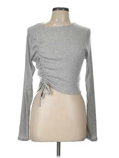 Pre-owned Wild Fable Long Sleeve Top Gray Boatneck Tops