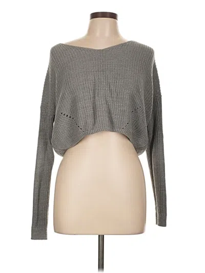 Pre-owned Wild Fable Long Sleeve Top Gray One Shoulder Neckline Tops