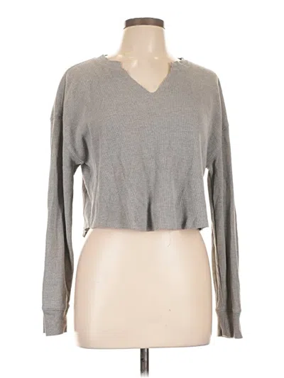 Pre-owned Wild Fable Long Sleeve Top Gray V Neck Tops