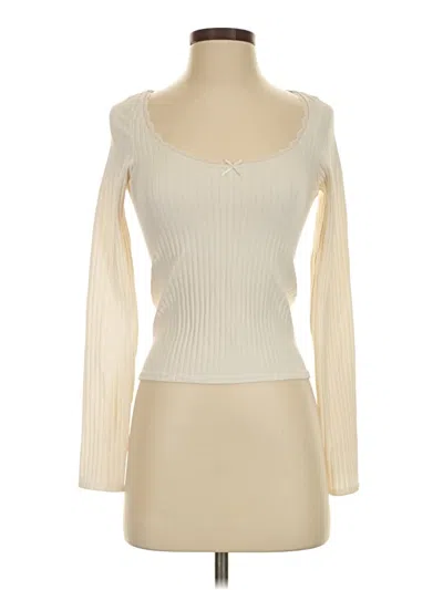 Wild Fable Long Sleeve Top Ivory Sweetheart Neckline Tops