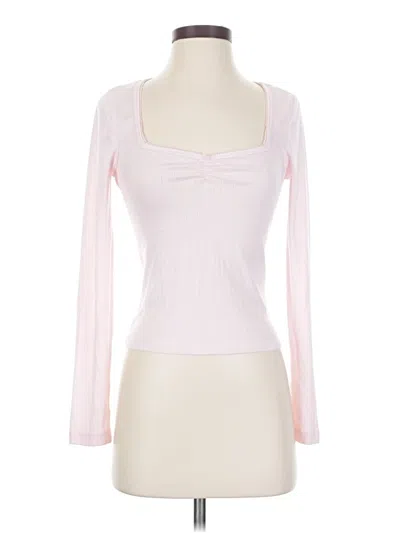 Pre-owned Wild Fable Long Sleeve Top Pink Sweetheart Neckline Tops