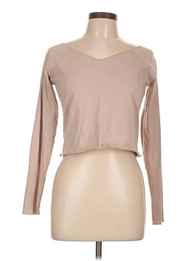 Pre-owned Wild Fable Long Sleeve Top Tan V Neck Tops