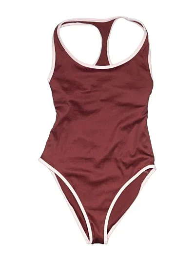 Pre-owned Wild Fable One Piece Swimsuit In Burgundy